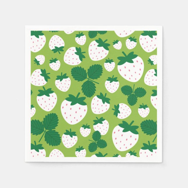 Jordgubbar Napkins Pappersservett (Framsidan)