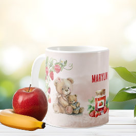 Jordgubbar och björn kaffemugg