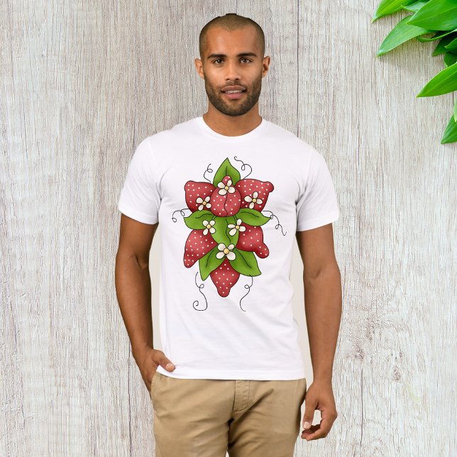 Jordgubbar och Blommar Manar T-Shirt (Skapare uppladdad)