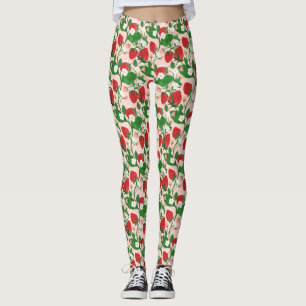 Jordgubbar och Blommigt Vin Leggings