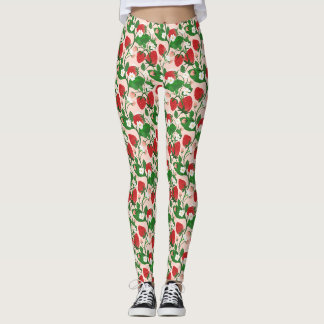 Jordgubbar och Blommigt Vin Leggings