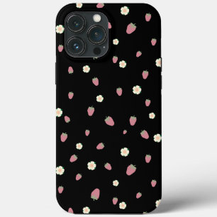 Jordgubbar och blommor, Black Mönster
