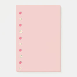 Jordgubbar och blommor post-it block