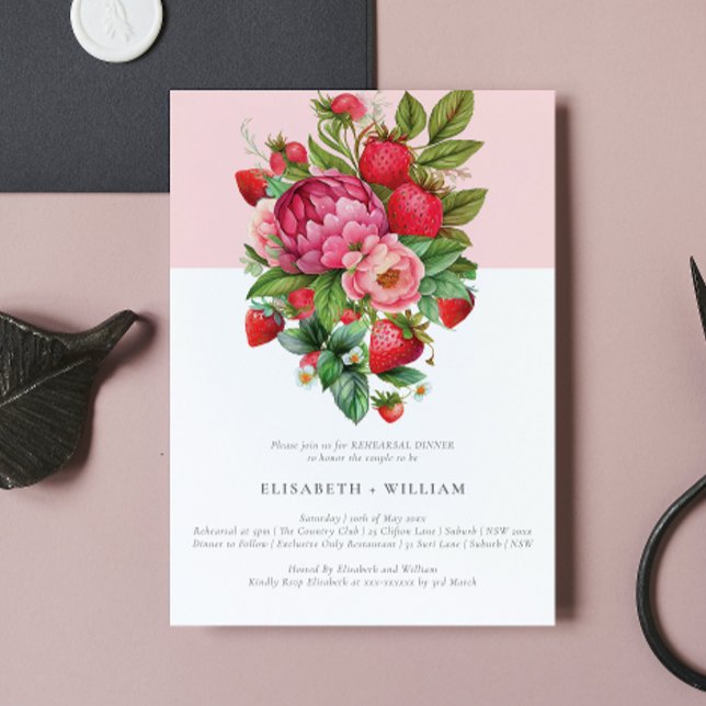 Jordgubbar och bonit Sommarrehearsal Inbjudningar (Skapare uppladdad)