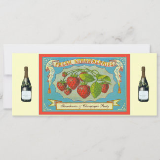 Jordgubbar och champagne Party Inbjudningar