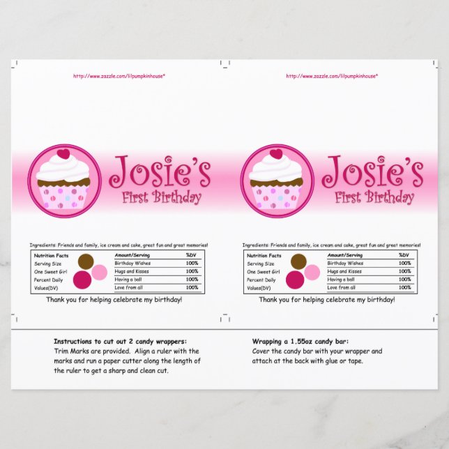 Jordgubbar och Cream Candy Wrapper (Framsida)