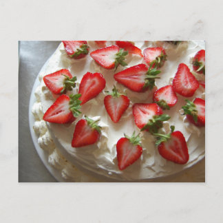 Jordgubbar och Cream Gateau Postcard Vykort