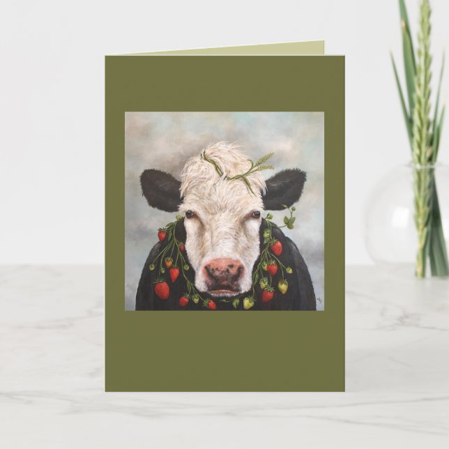 Jordgubbar och Cream-kort Kort (Framsida)