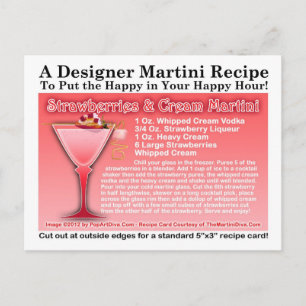 Jordgubbar och Cream Martini RecipePostcard Vykort