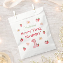 Jordgubbar och Daisy Berry Första Födelsedagsfeste