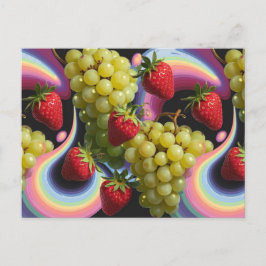 Jordgubbar och druvor Fruit Swirl-vykort Vykort