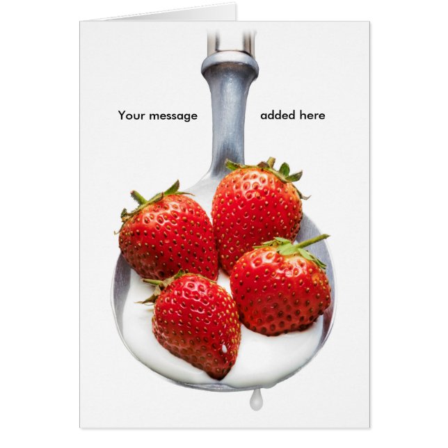 Jordgubbar och grädde hälsningskort (Framsidan)