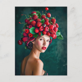 Jordgubbar och hallon Sommaren Mode Porträtt Helg Vykort