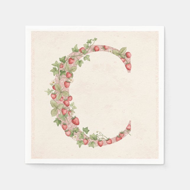 Jordgubbar och Ivy, av Natasha Us Pappersservett (Framsidan)