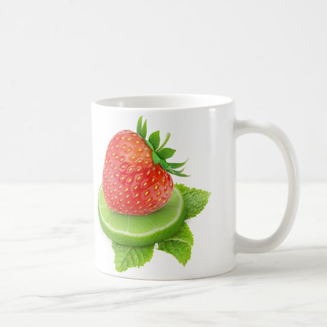 Jordgubbar och kalk kaffemugg (Höger)