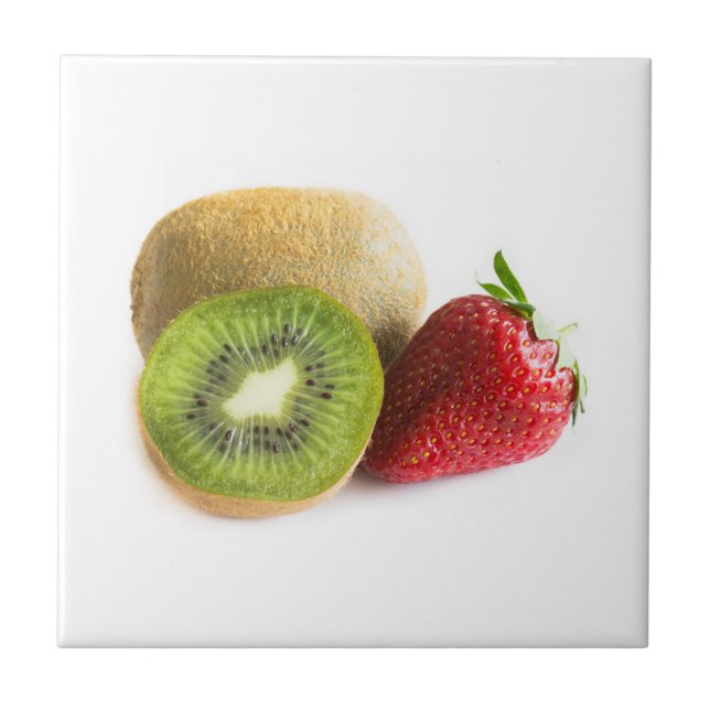 Jordgubbar och kiwi kakelplatta (Framsidan)