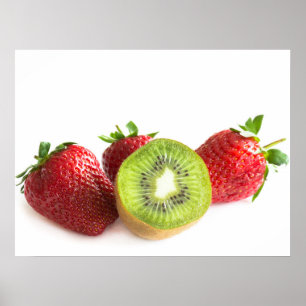 Jordgubbar och kiwi poster