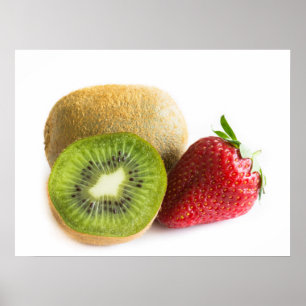 Jordgubbar och kiwi poster