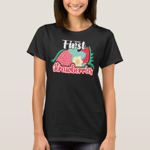 Jordgubbar och smultron (frukt, bär, trädgård, trä t shirt