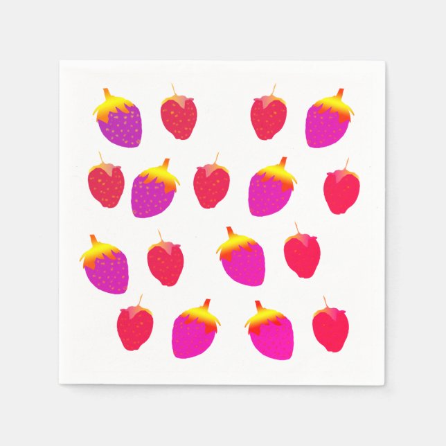 Jordgubbar och smultron, Garden Party Cocktail Nap Pappersservett (Framsidan)