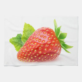 Jordgubbar och smuts kökshandduk