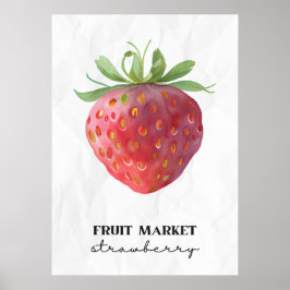 Jordgubbar på frukt- och bärmarknaden poster