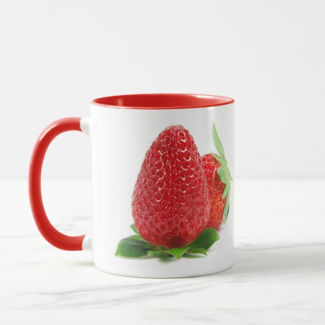 Jordgubbar på vitt mugg (Vänster)