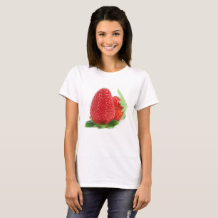 Jordgubbar på vitt t shirt