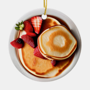 Jordgubbar Pancakes Pun jul Ceramic Ornamic Julgransprydnad Keramik