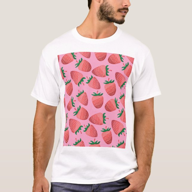 Jordgubbar Pastel: Vintage Söthet T Shirt (Framsida)
