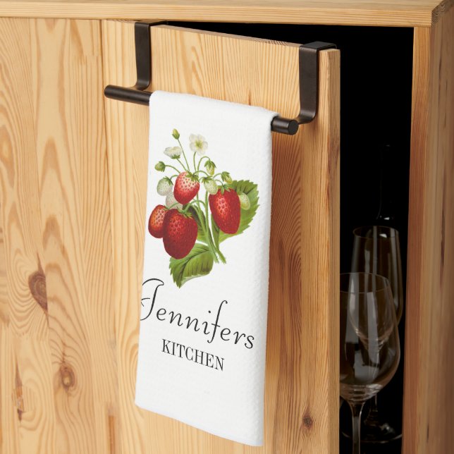 Jordgubbar Personlig Kitchen Towel Strawbär Kökshandduk (Thirds Fold)