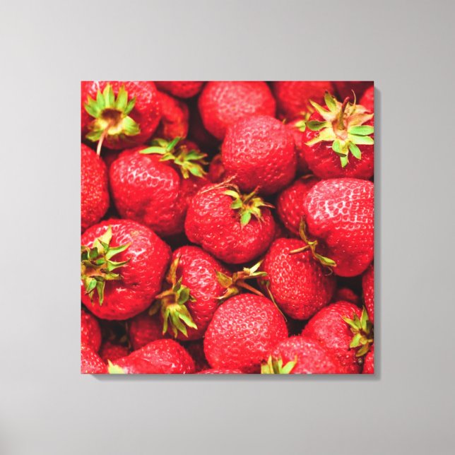 Jordgubbar Red Delicious Strawberry Canvastryck (Framsida)