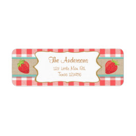 Jordgubbar Returetiketter Sommarfrukt Returadress Etikett