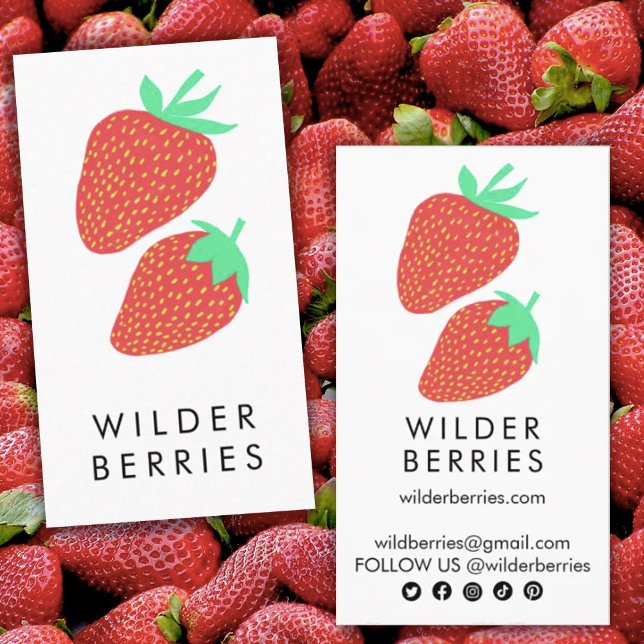 Jordgubbar Roligt Fruit Farmer Nutritionist Berrie Visitkort (Skapare uppladdad)