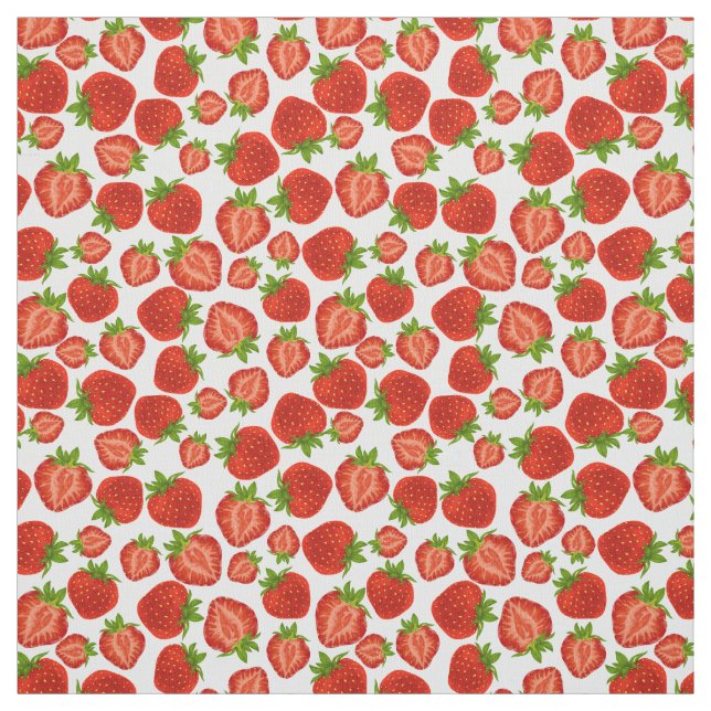 Jordgubbar Roligt Sommarjordgubbe Fabric Tyg (Provkarta)