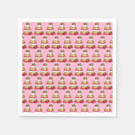 Jordgubbar Shortkaka Cake Dessert Jordgubbar Pappersservett