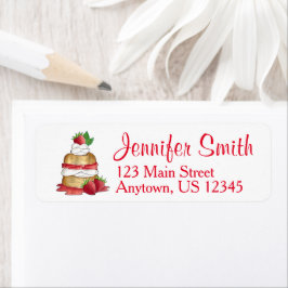 Jordgubbar Shortkaka Cake Dessert Jordgubbar Returadress Etikett