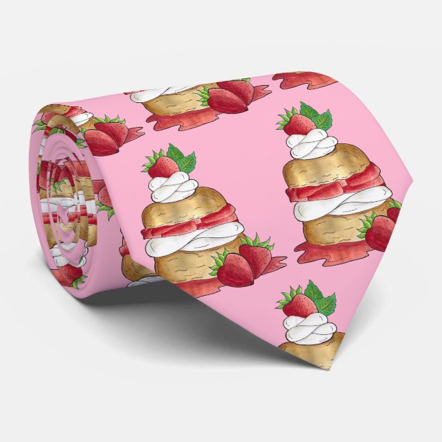 Jordgubbar Shortkaka Cake Dessert Jordgubbar Slips (Rullad)