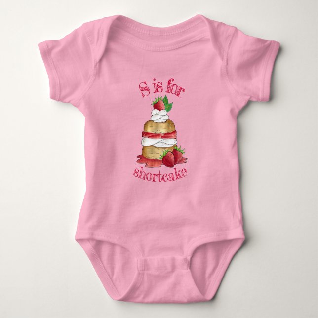Jordgubbar Shortkaka Cake Dessert Jordgubbar T Shirt (Framsida)