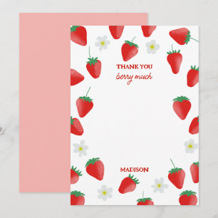 Jordgubbar Tack Berry Much Strawberry Theme Kort