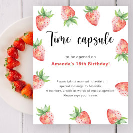 Jordgubbar Tid Kapsel 1:a födelsedag Poster