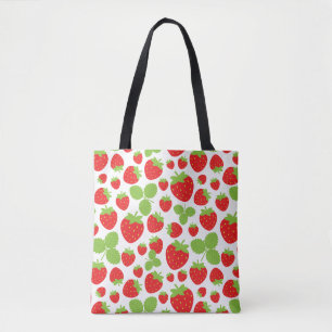 Jordgubbar Tote Bag Tygkasse