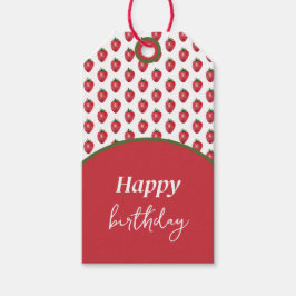 Jordgubbar Vattenfärg Hand-målad på Presentetikett