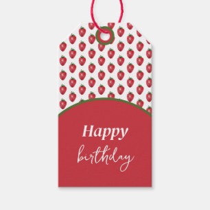 Jordgubbar Vattenfärg Hand-målad på  Presentetikett