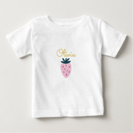 Jordgubbarnas rosa baby t shirt
