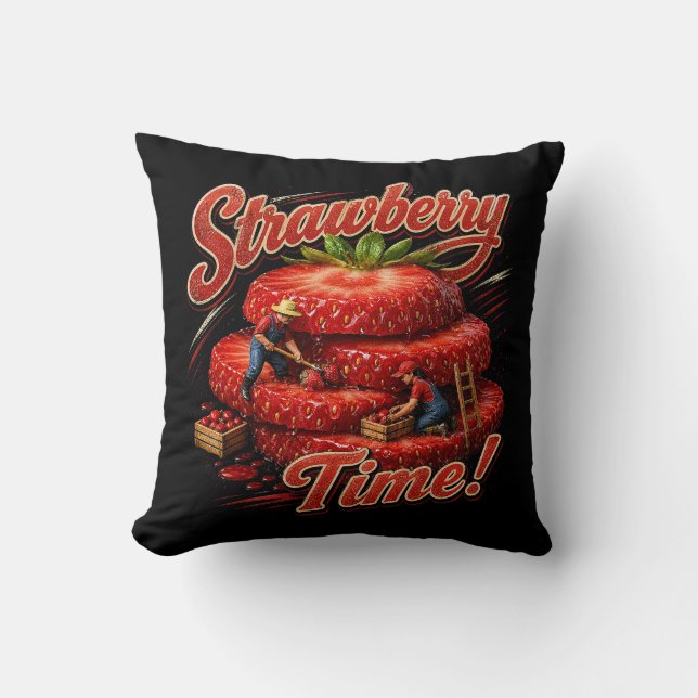 Jordgubbarnas Tid! Kudde (Framsida)