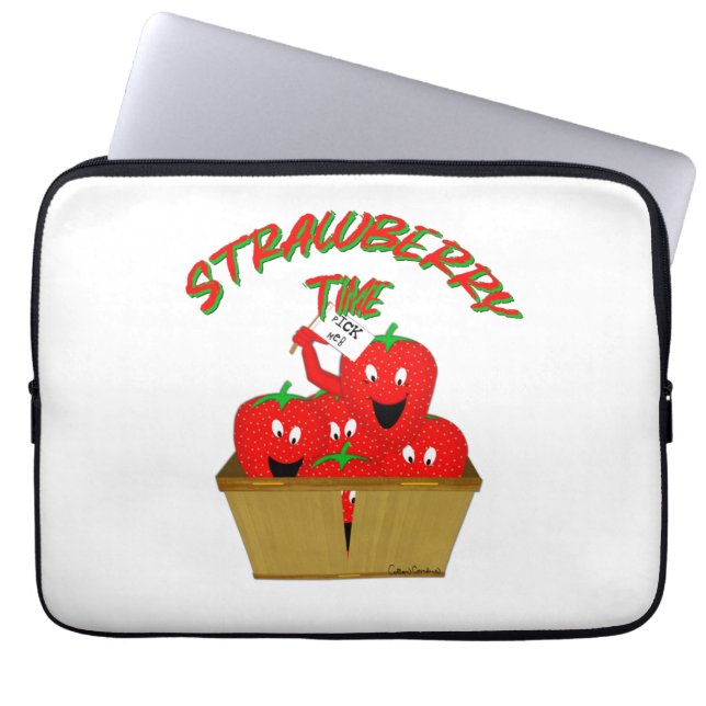 Jordgubbarnas tid! laptop fodral (Framsidan)