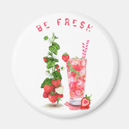 Jordgubbarsfruktsfruktens Coola Drink Fruits Magne Magnet