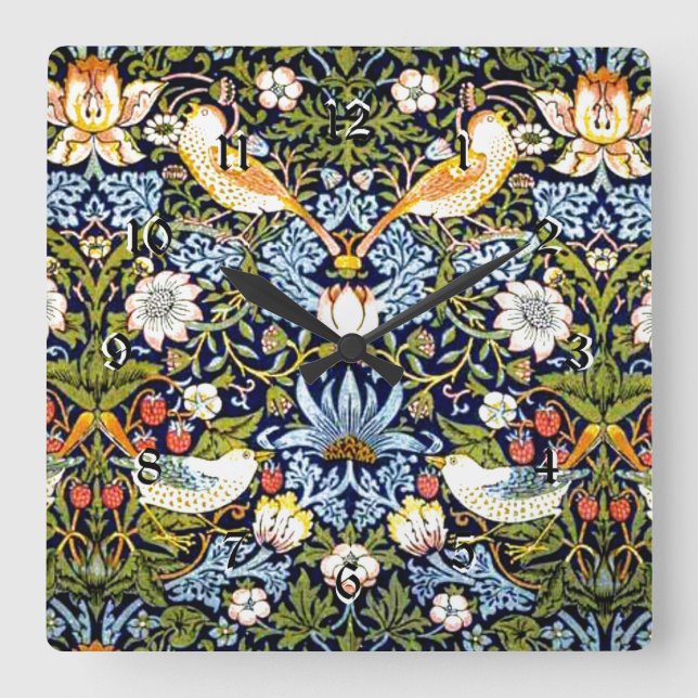 Jordgubbastöld, berömt mönster, fyrkantig klocka (Framsida)