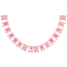 Jordgubbe 1:a födelsedag Berry 1:a foto Vimplar